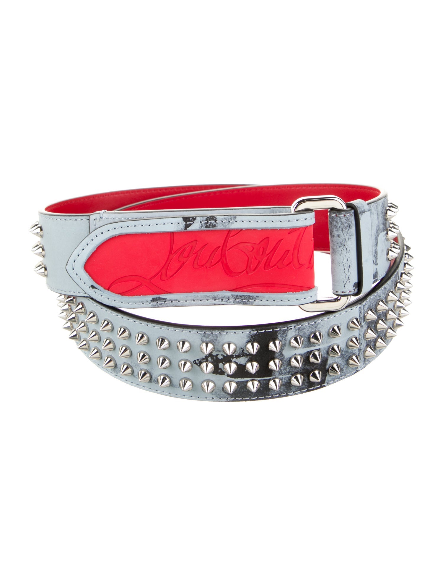 Christian Louboutin Leather Studded Accents Waist Belt
