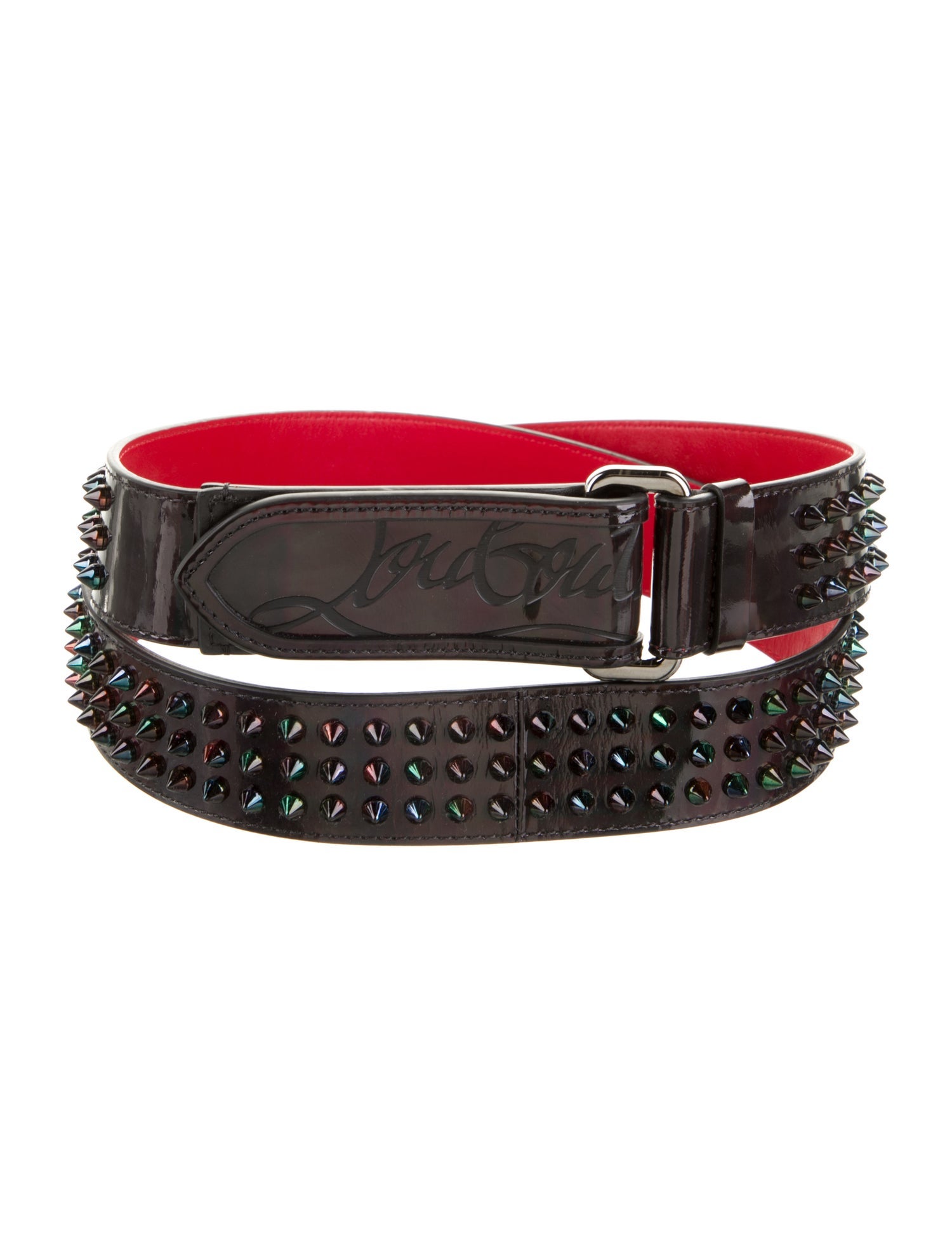Christian Louboutin Patent Leather Studded Accents Waist Belt
