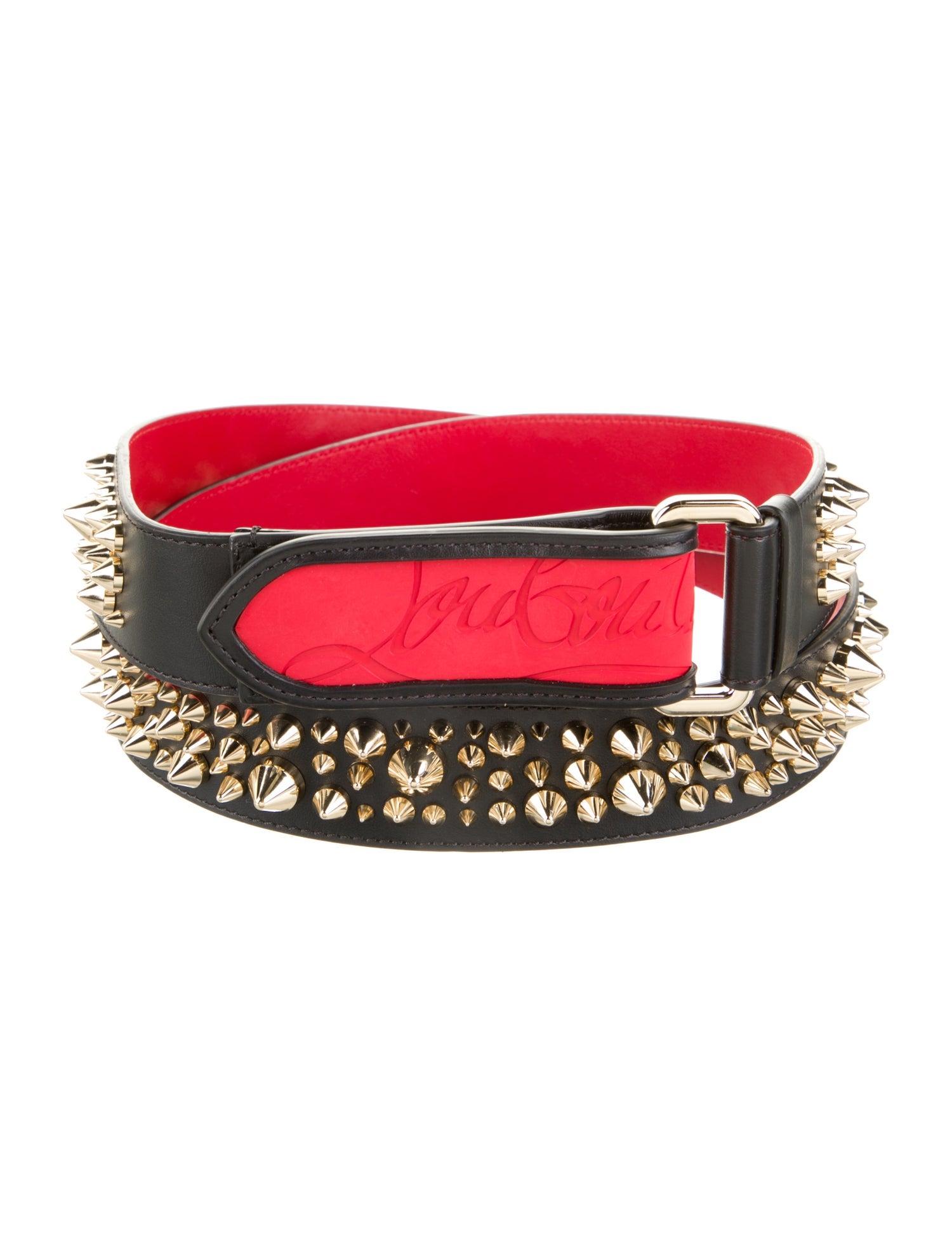 Christian Louboutin Leather Studded Accents Waist Belt