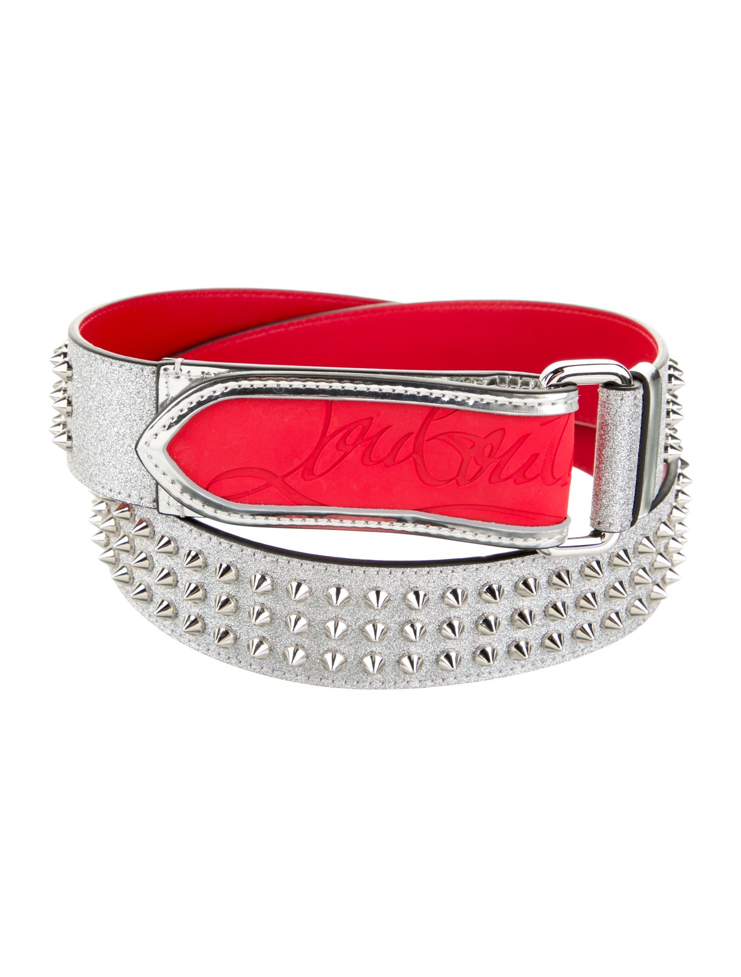 Christian Louboutin Suede Glitter Accents Waist Belt