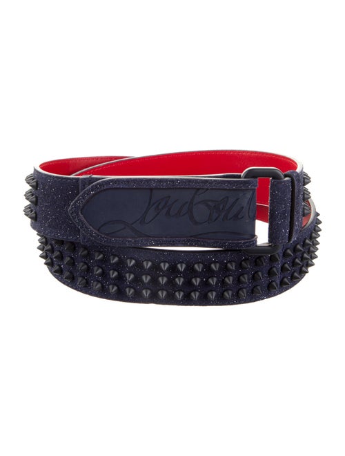 Christian Louboutin Suede Glitter Accents Waist Belt