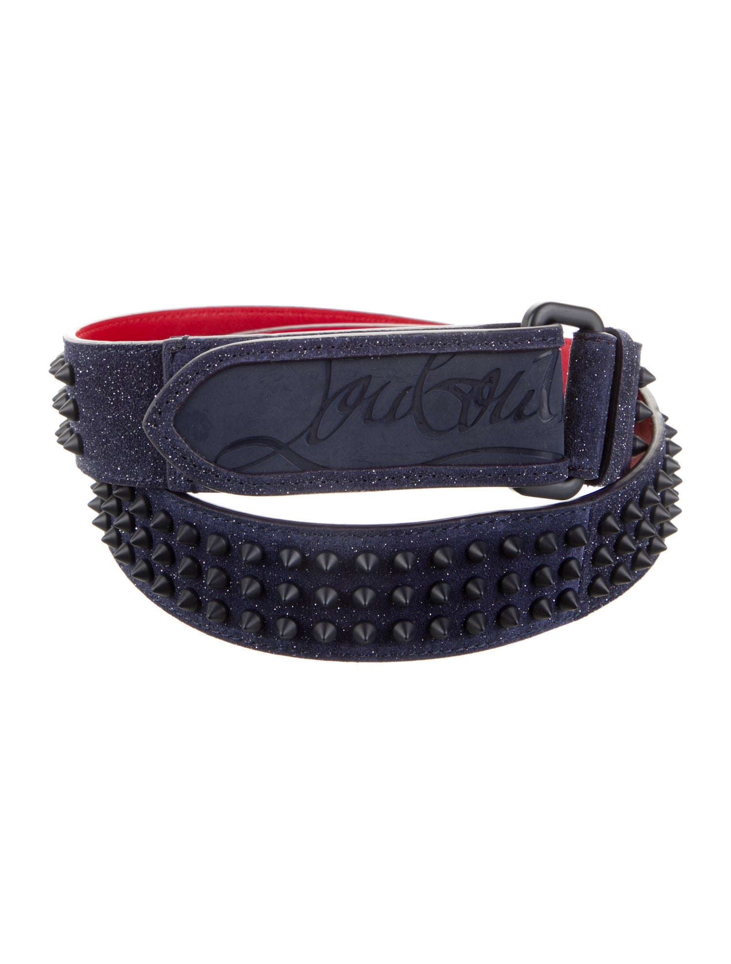 Christian Louboutin Suede Glitter Accents Waist Belt