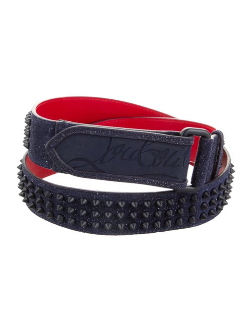 Christian Louboutin Suede Glitter Accents Waist Belt