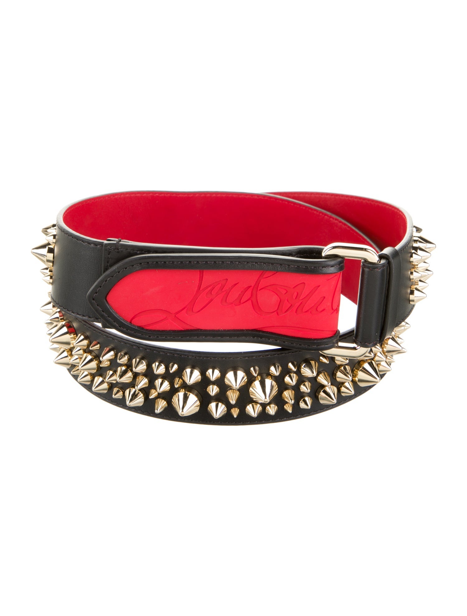 Christian Louboutin Leather Studded Accents Waist Belt