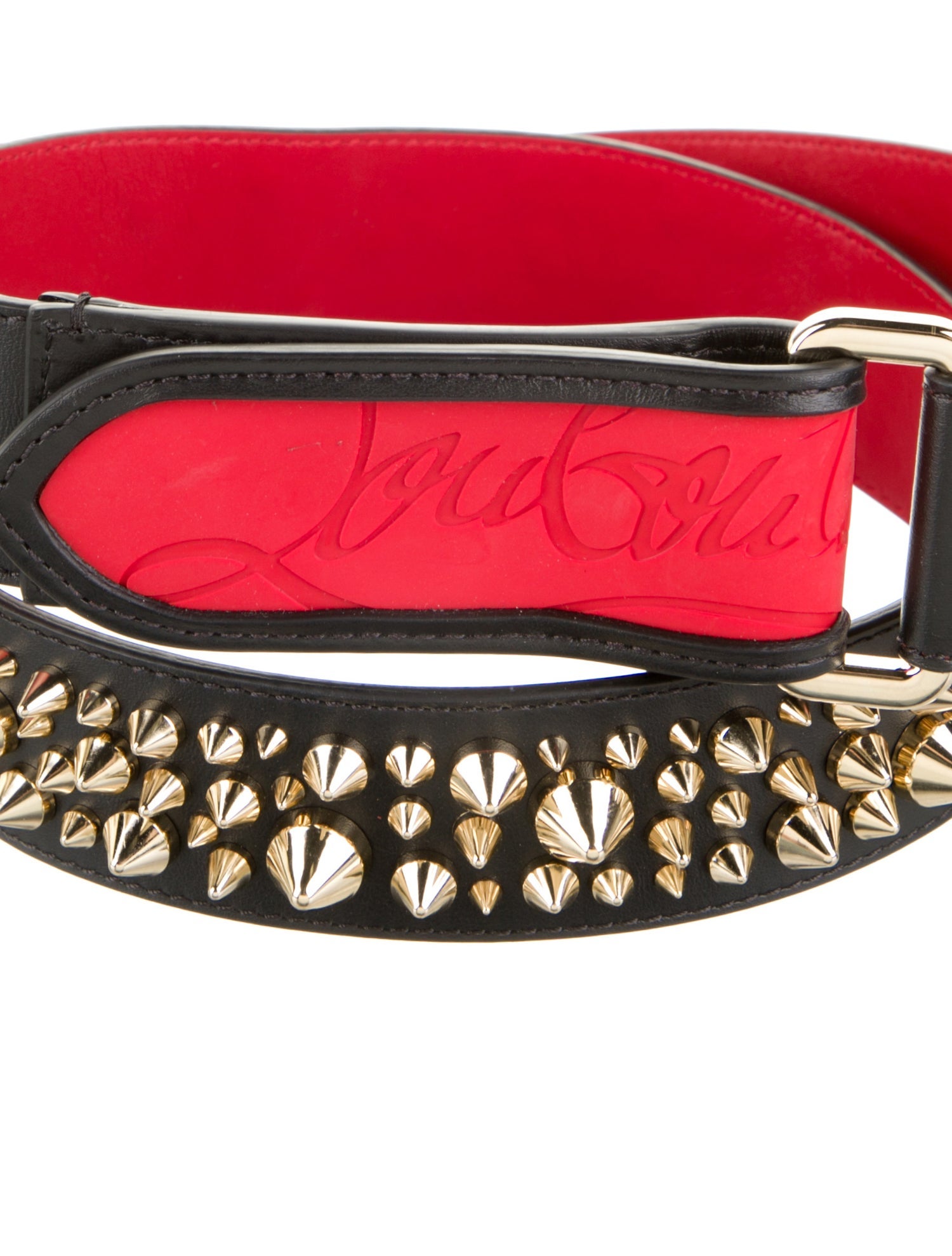 Christian Louboutin Leather Studded Accents Waist Belt