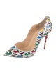 Christian Louboutin Patent Leather Printed Slingback Pumps