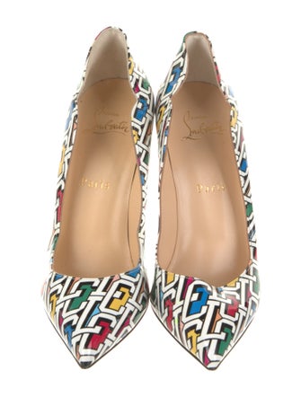 Christian Louboutin Patent Leather Printed Slingback Pumps