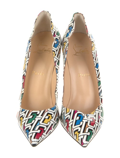 Christian Louboutin Patent Leather Printed Slingback Pumps