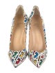 Christian Louboutin Patent Leather Printed Slingback Pumps