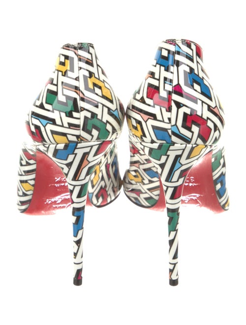 Christian Louboutin Patent Leather Printed Slingback Pumps