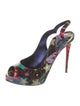Christian Louboutin Patent Leather Printed Slingback Pumps