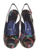 Christian Louboutin Patent Leather Printed Slingback Pumps