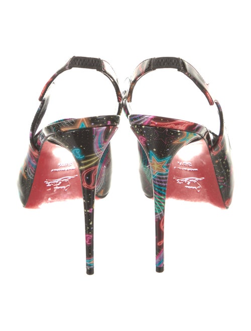 Christian Louboutin Patent Leather Printed Slingback Pumps