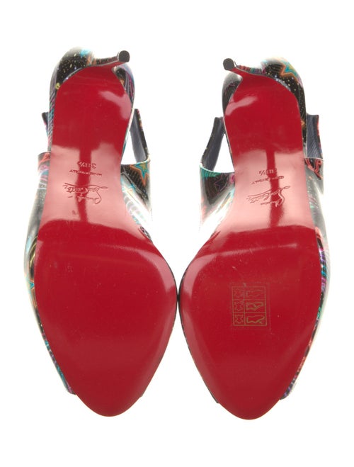 Christian Louboutin Patent Leather Printed Slingback Pumps