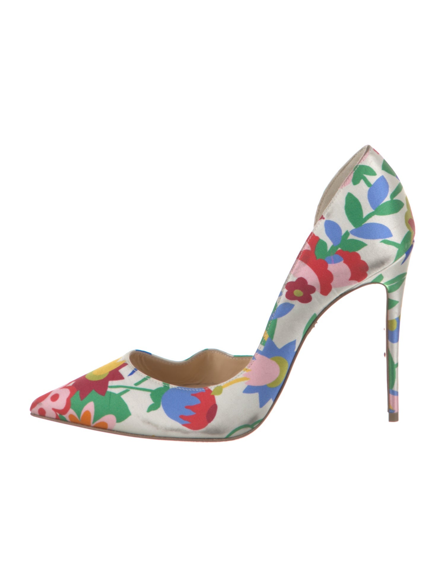 Christian Louboutin Leather Floral Print D'Orsay Pumps