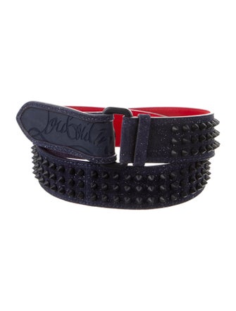 Christian Louboutin Suede Glitter Accents Waist Belt