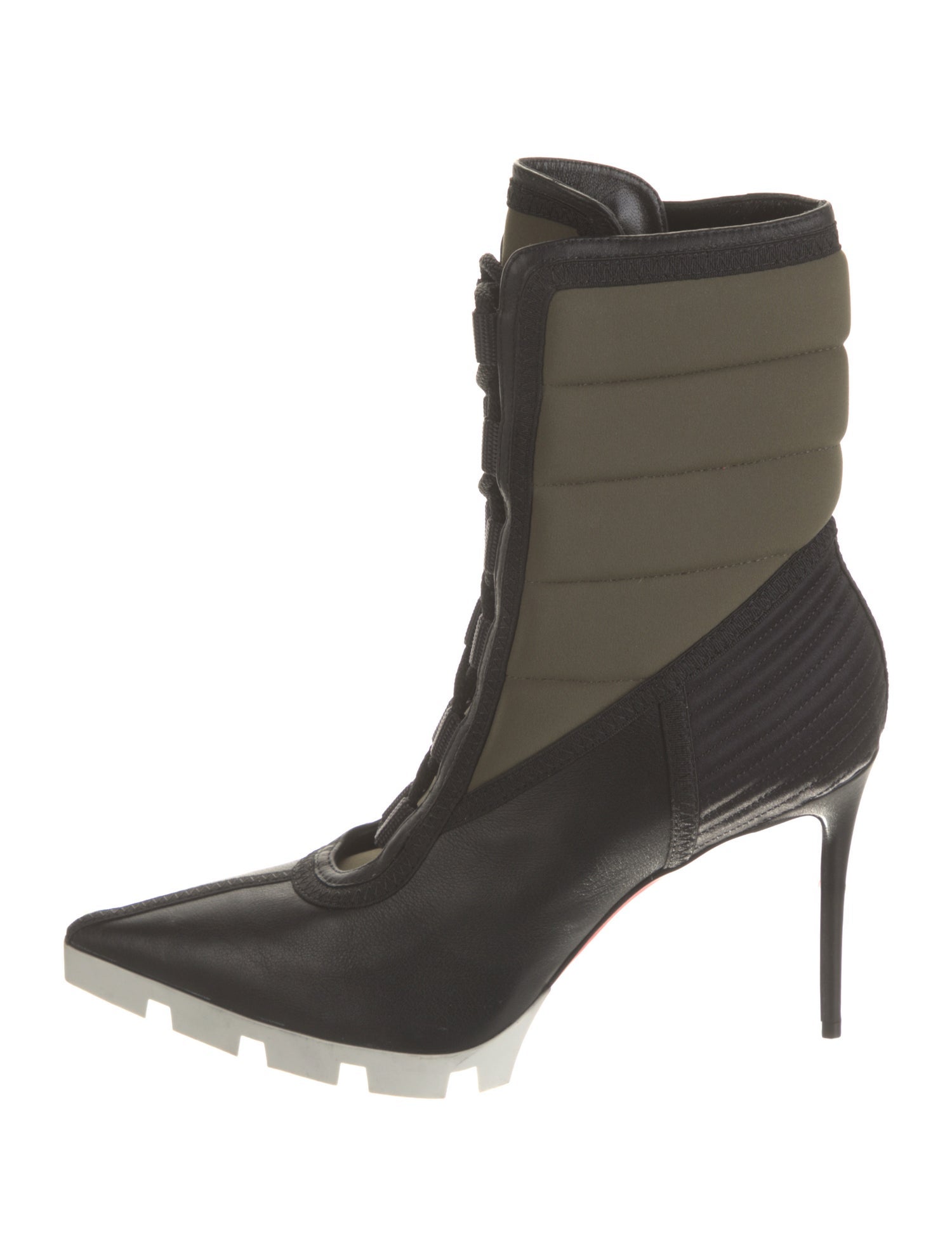 Christian Louboutin Leather Colorblock Pattern Boots