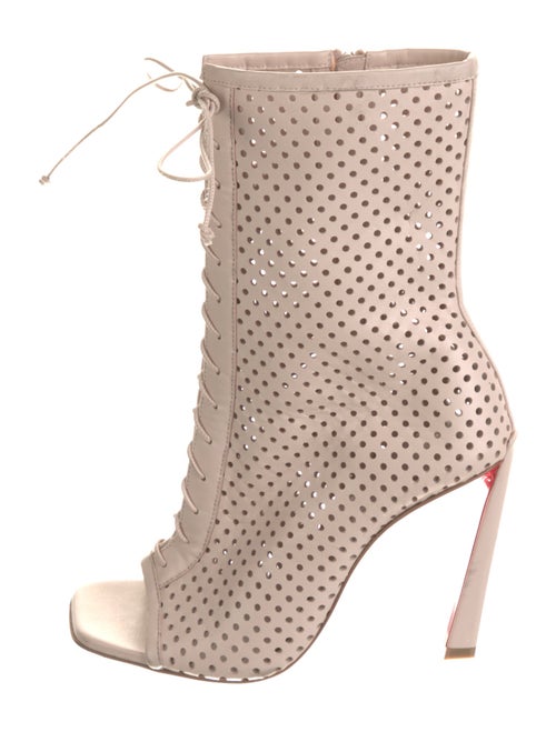 Christian Louboutin Leather Lasercut Accents Lace-Up Boots