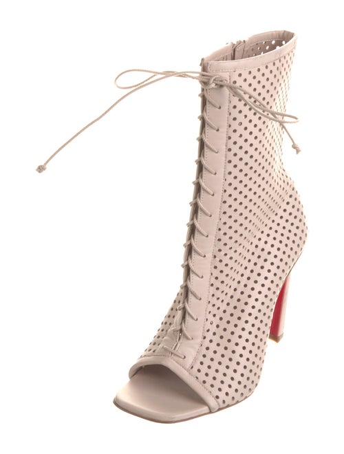 Christian Louboutin Leather Lasercut Accents Lace-Up Boots