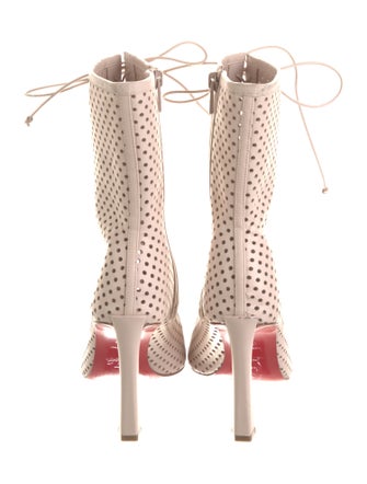 Christian Louboutin Leather Lasercut Accents Lace-Up Boots