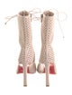 Christian Louboutin Leather Lasercut Accents Lace-Up Boots