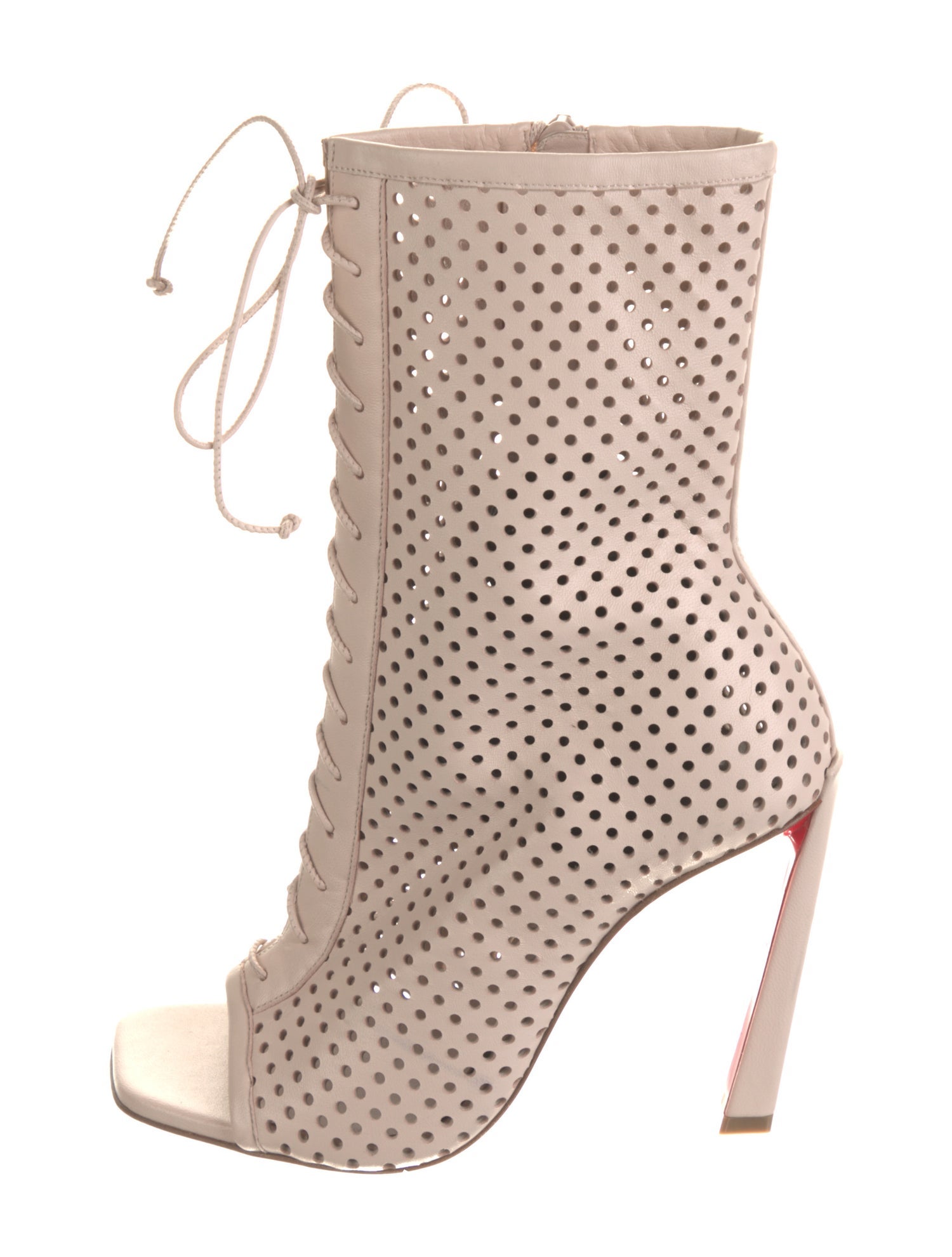 Christian Louboutin Leather Lasercut Accents Boots