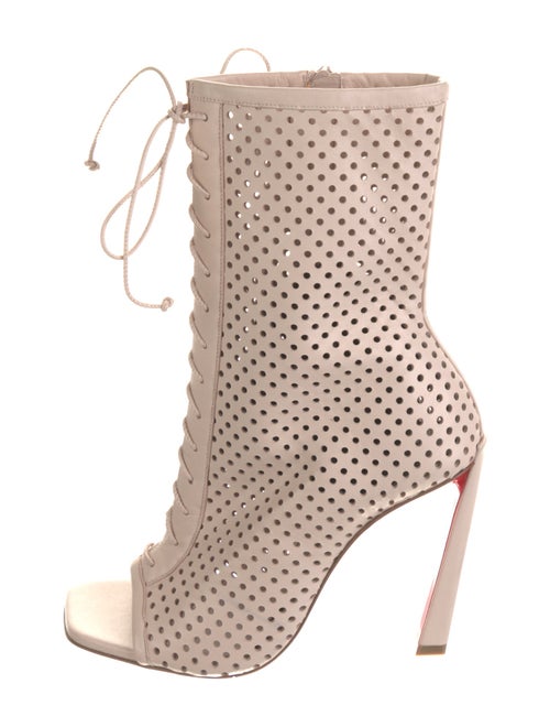 Christian Louboutin Leather Lasercut Accents Boots