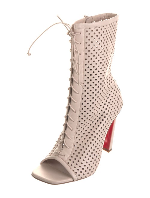Christian Louboutin Leather Lasercut Accents Boots