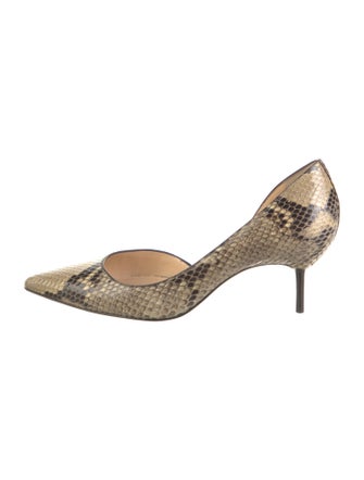 Christian Louboutin Snakeskin Animal Print D'Orsay Pumps