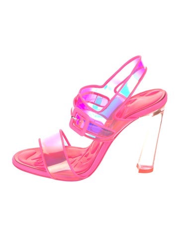 Christian Louboutin Sandals PVC Leather Trim Embellishment Slingback IT 36 | 6