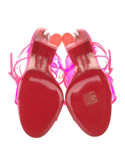 Christian Louboutin PVC Leather Trim Embellishment Slingback Sandals