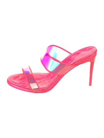 Christian Louboutin PVC Leather Trim Embellishment Slides