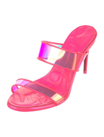 Christian Louboutin PVC Leather Trim Embellishment Slides