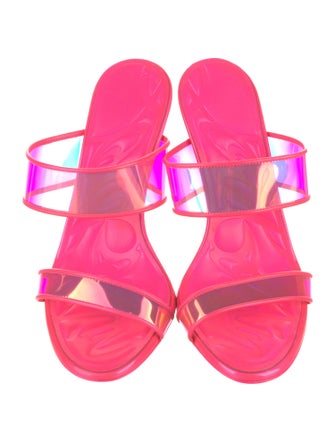 Christian Louboutin PVC Leather Trim Embellishment Slides