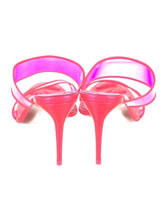 Christian Louboutin PVC Leather Trim Embellishment Slides