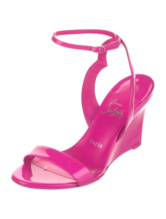 Christian Louboutin Patent Leather Scalloped Accent Sandals