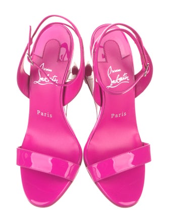 Christian Louboutin Patent Leather Scalloped Accent Sandals