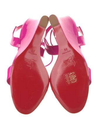 Christian Louboutin Patent Leather Scalloped Accent Sandals