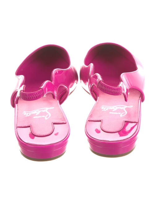 Christian Louboutin Patent Leather Scalloped Accent Slingback Flats