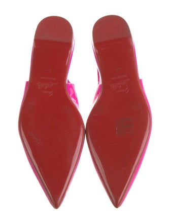 Christian Louboutin Patent Leather Scalloped Accent Slingback Flats