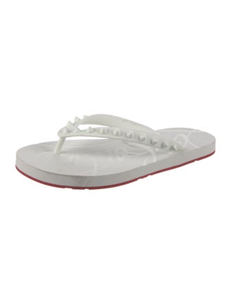 Christian Louboutin Rubber Studded Accents Flip Flops
