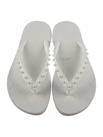 Christian Louboutin Rubber Studded Accents Flip Flops