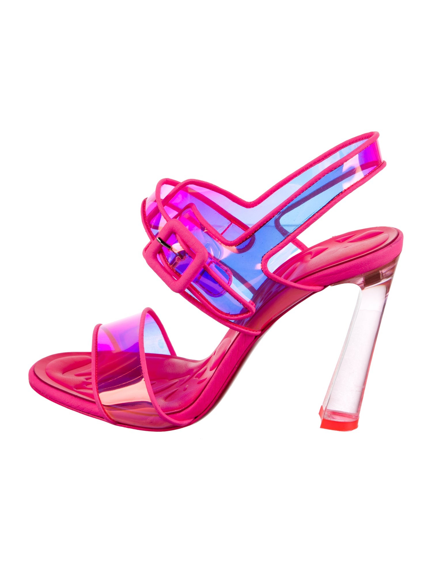 Christian Louboutin Leather Printed Slingback Sandals