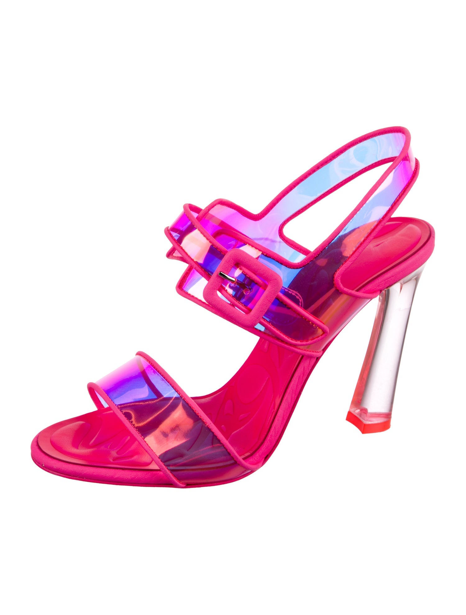 Christian Louboutin Leather Printed Slingback Sandals