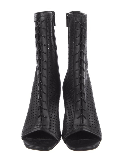 Christian Louboutin Leather Lasercut Accents Lace-Up Boots