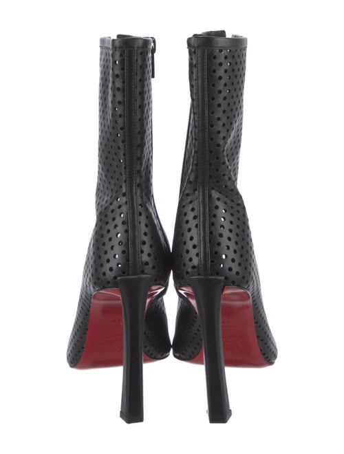 Christian Louboutin Leather Lasercut Accents Lace-Up Boots