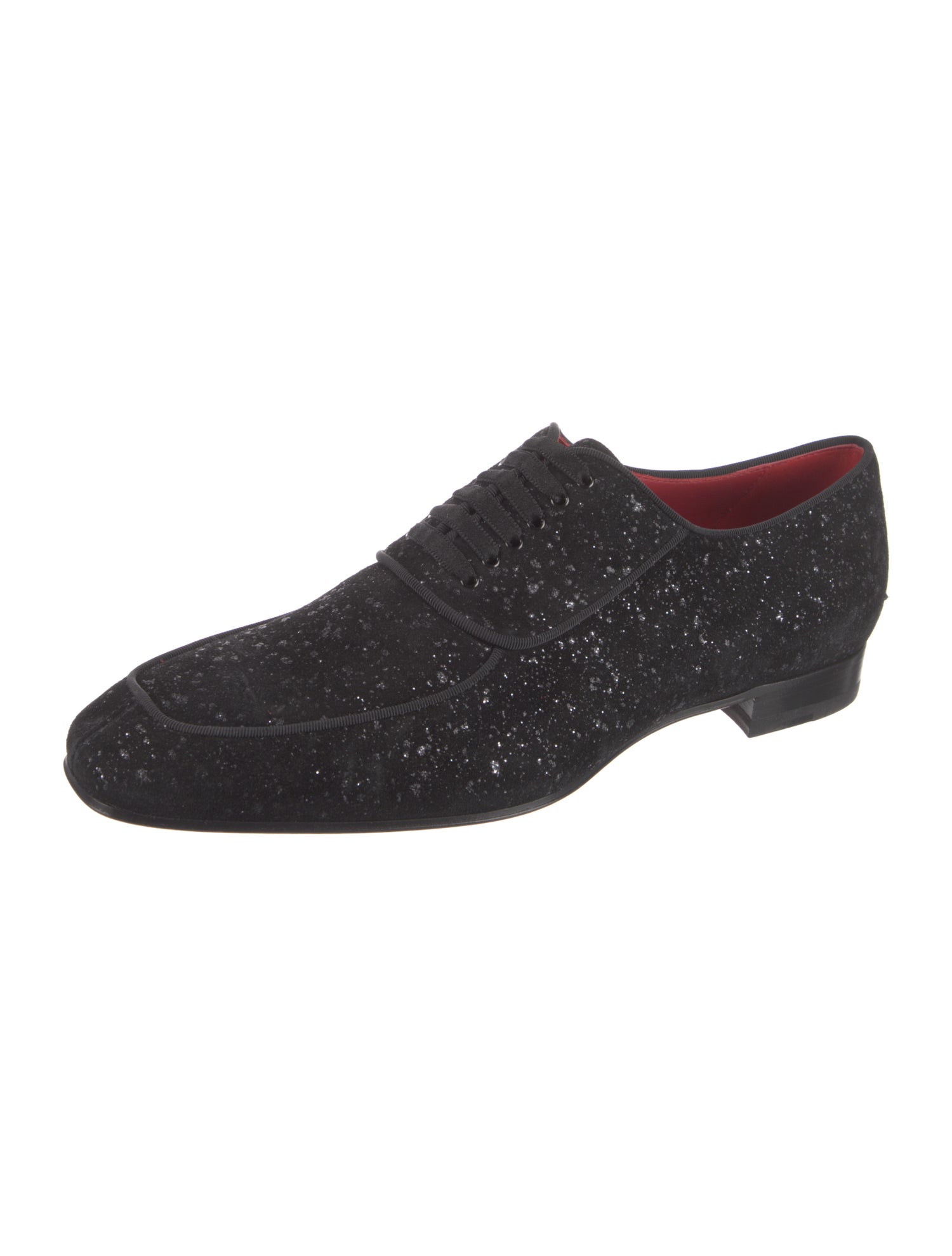 Christian Louboutin Suede Glitter Accents Oxfords