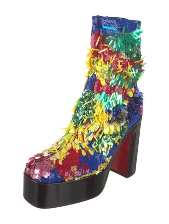 Christian Louboutin Sequins Printed Boots