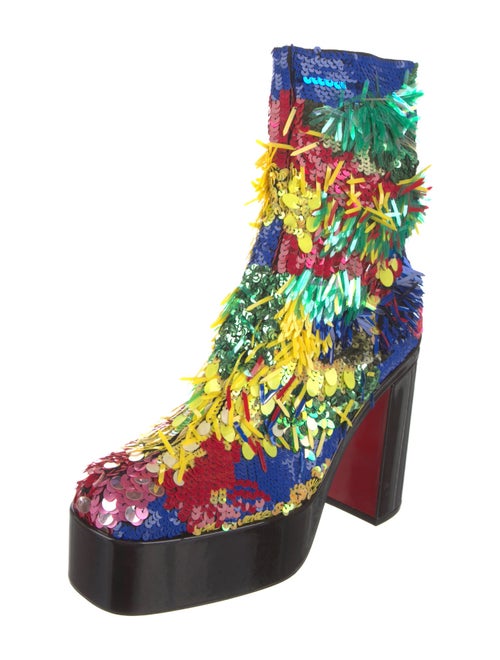 Christian Louboutin Sequins Printed Boots