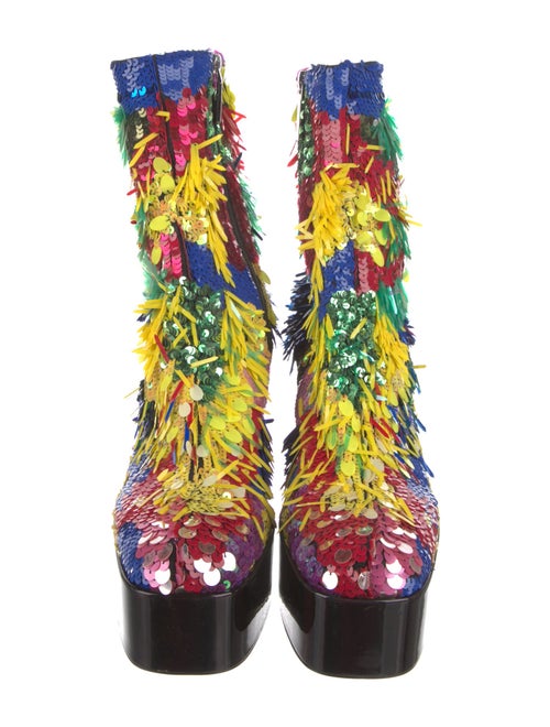 Christian Louboutin Sequins Printed Boots